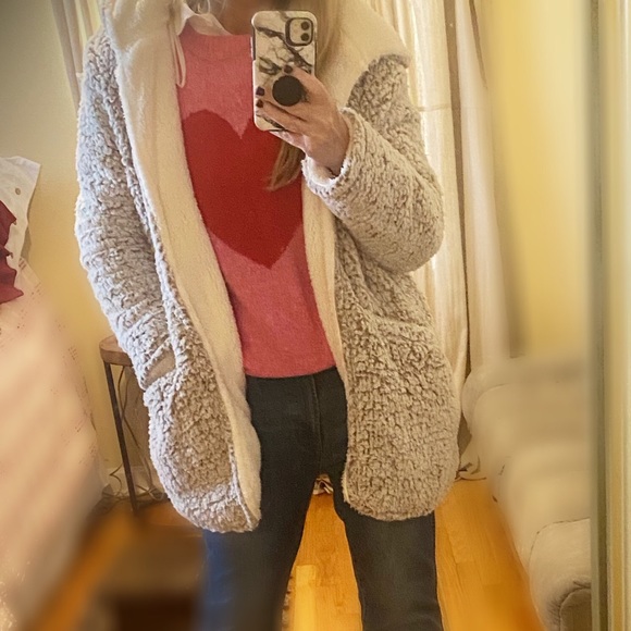 New W/O Tag. FAUX FUR SHELL FUZZY BLANKET JACKET COAT SZ M - Picture 7 of 16